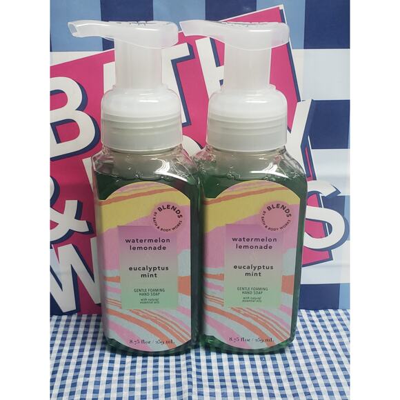 BBW Watermelon Lemonade & Eucalyptus Mint BLENDS Gentle Foaming Hand Soap 2 Pack - Picture 1 of 2